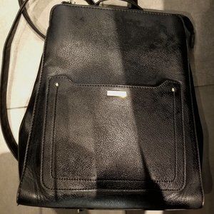 Aldo Black Vegan Leather Backpack with detachable Wallet/coinpurse